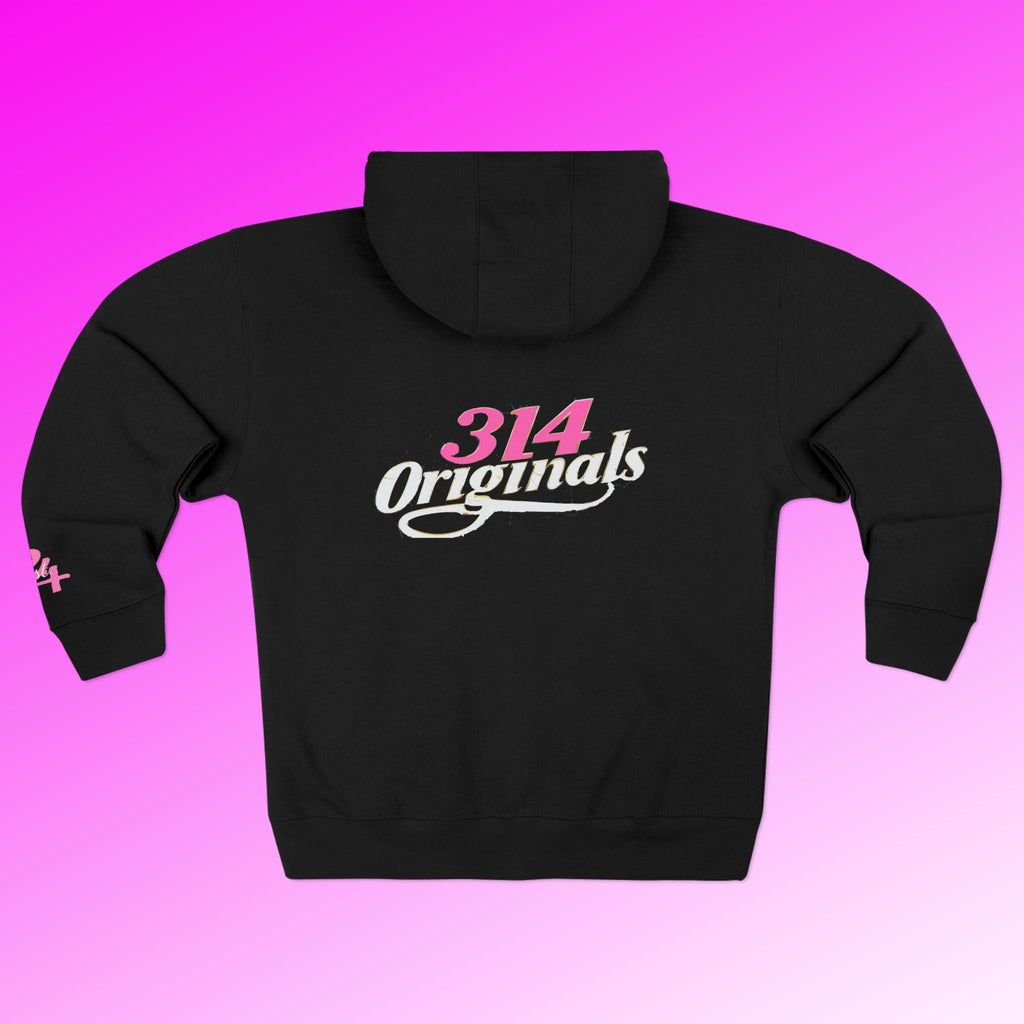 'Queen' Chest Logo Zip Hoodie — Women's Urban Streetwear Printify Hoodie  314 Originals