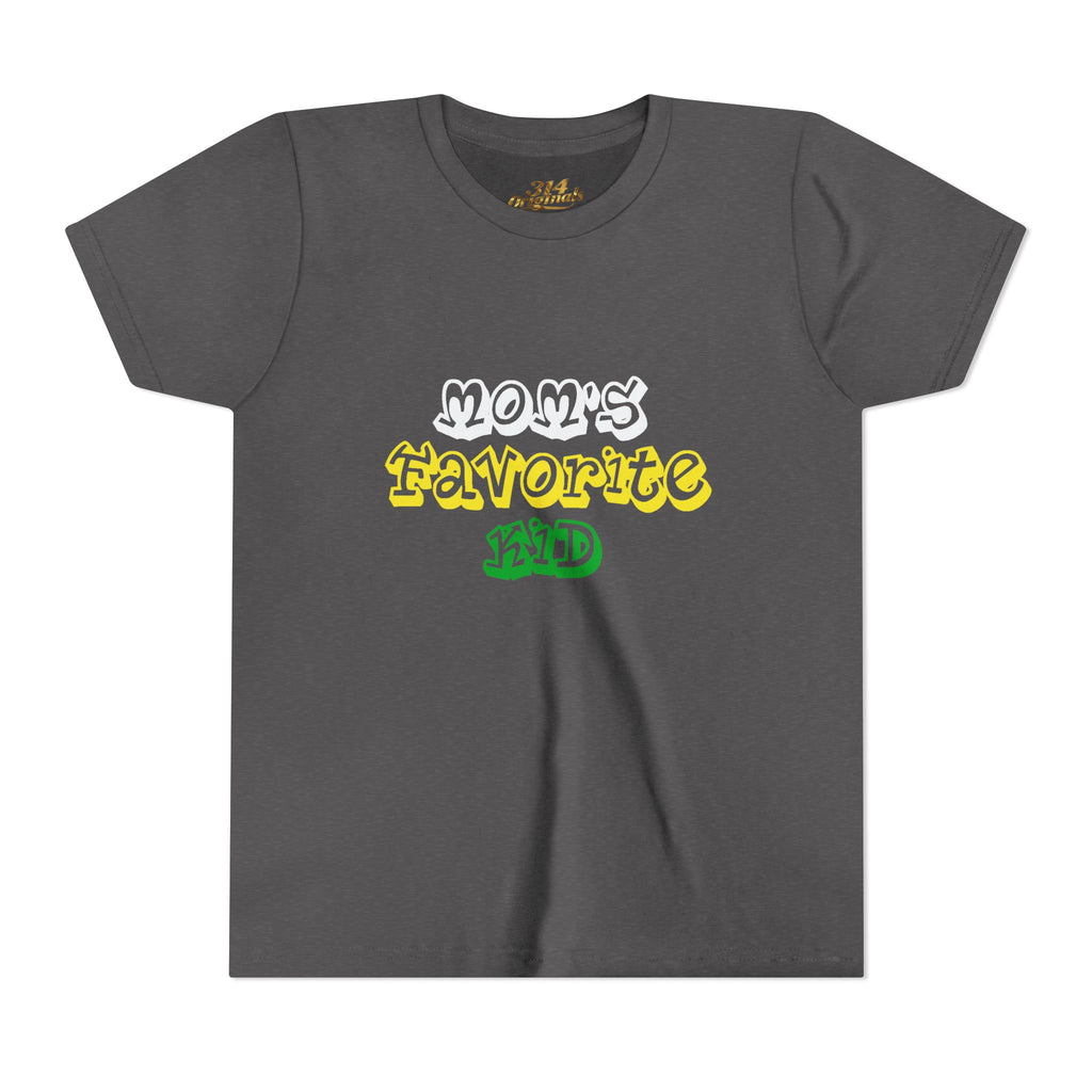 Girl's "Favorite Kid" Retro Yellow & Green Graphic T-Shirt