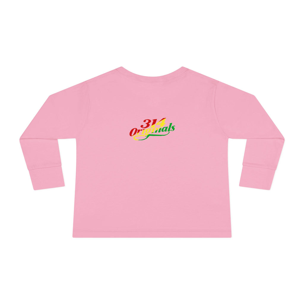 “Mom’s Favorite Kid” Toddler Long Sleeve Tee —  Colorful Rasta Kids Shirt - 314 Originals