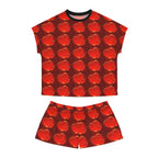 Women's Red Heart Pattern Short Pajama Set – Valentine's Sleepwear - 314 Originals