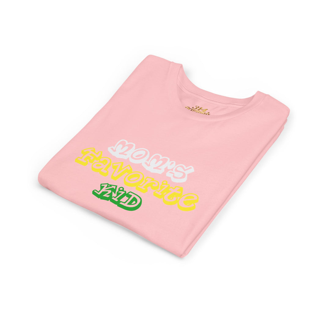 Girl's "Favorite Kid" Retro Yellow & Green Graphic T-Shirt
