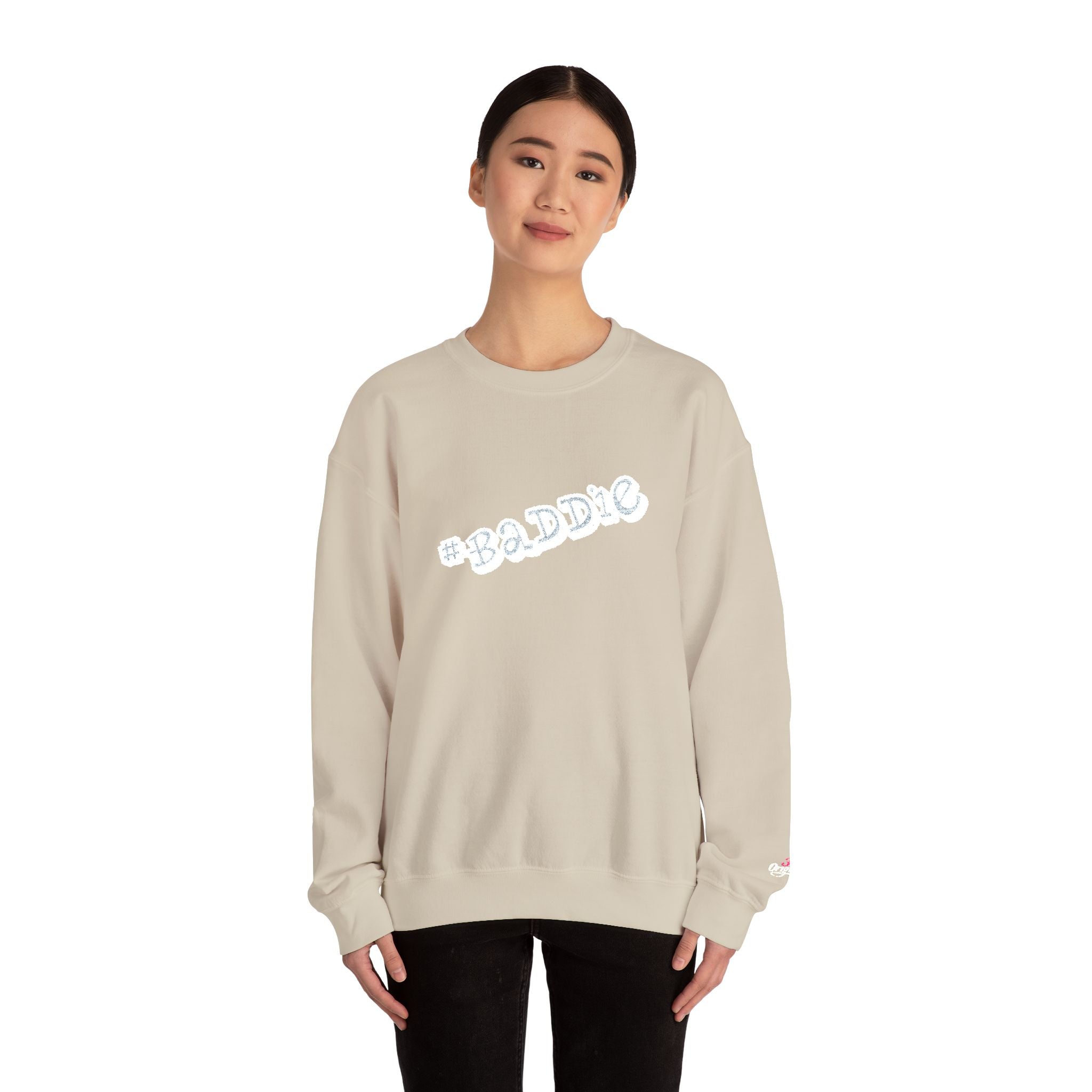 Cloud Script Crewneck Sweatshirt — White Script Logo Cozy Pullover Printify Sweatshirt  314 Originals
