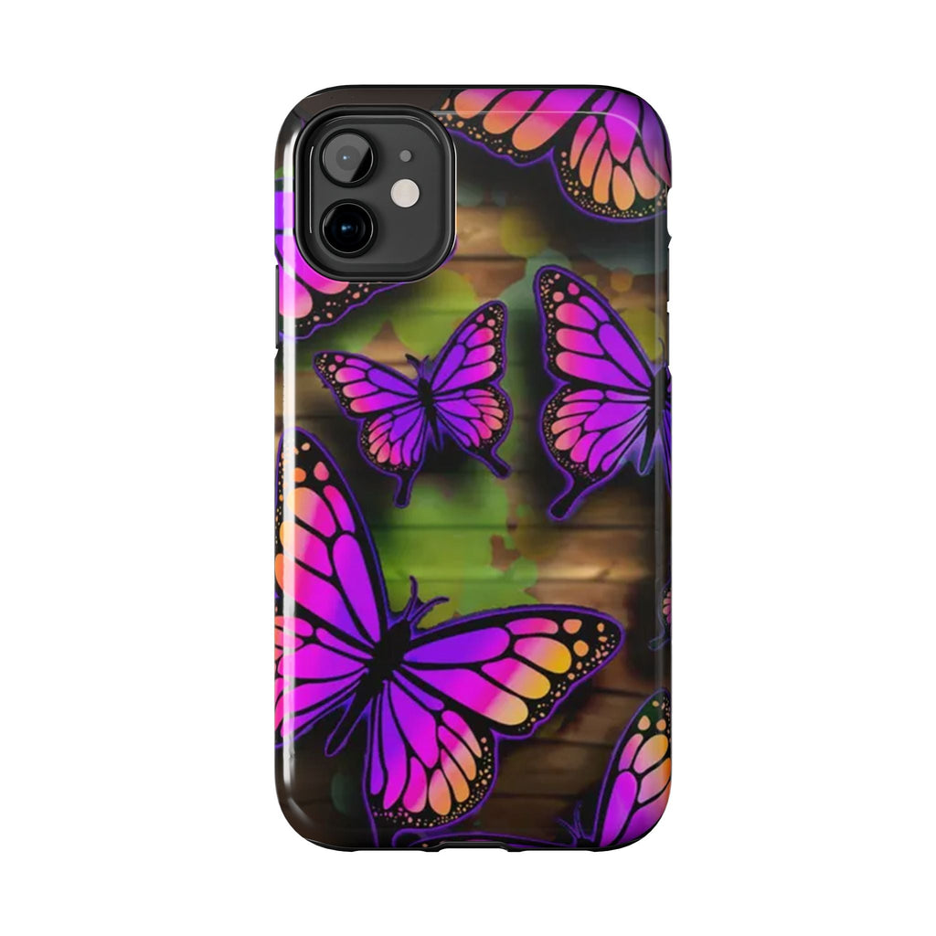 Purple Monarch Butterfly Tough Phone Case — Floral Nature Protective Cover Printify Phone Case  314 Originals