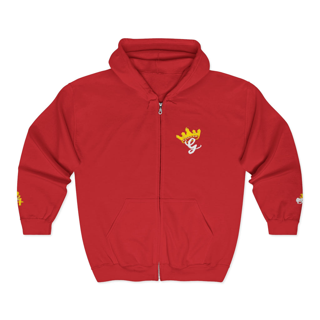 King's Gear Zip Hoodie — Full‑Zip with Gold Crown Emblem - 314 Originals