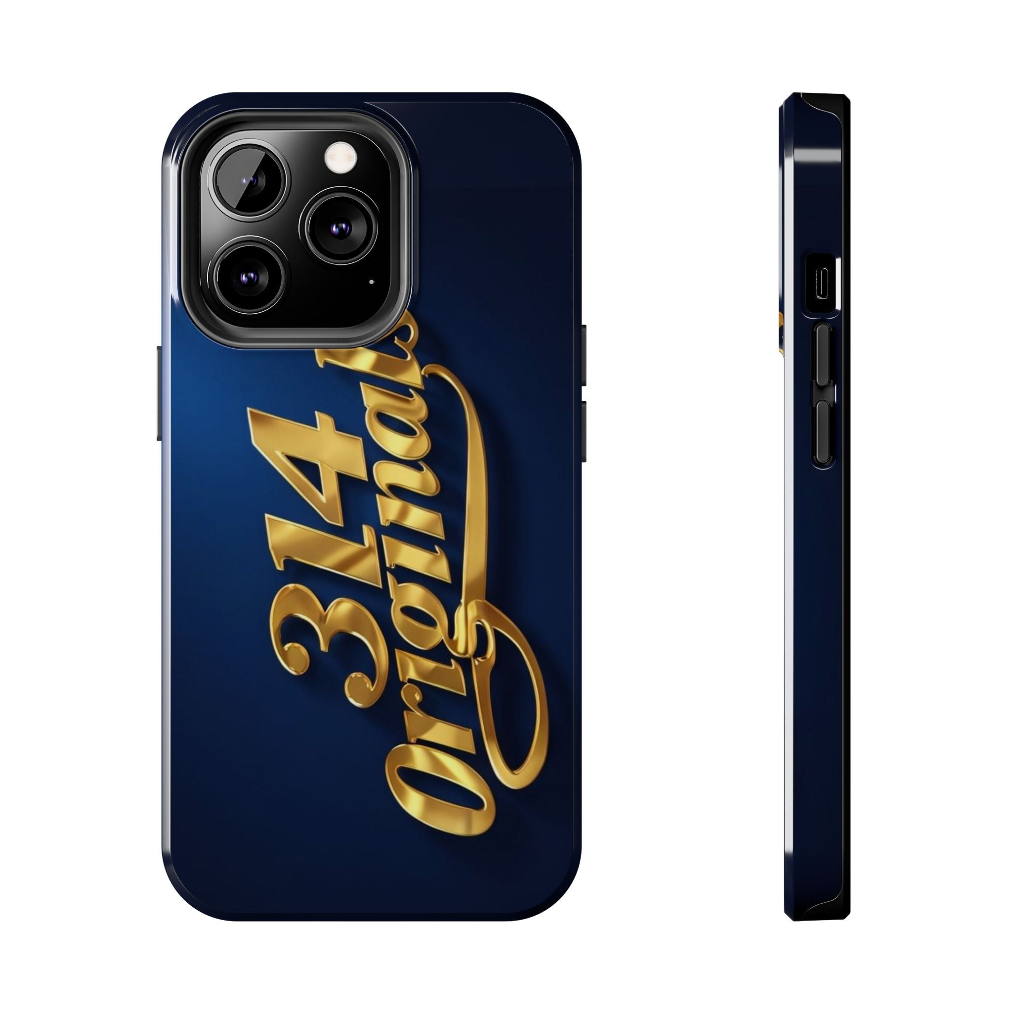 "314 Originals" Gold Script on Navy Tough Protective Case Printify Phone Case  314 Originals