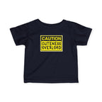 "Caution: Cuteness Overload" —  Baby T‑Shirt (Yellow Warning Sign) - 314 Originals