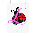 Ladybug Initial “L” Matte Poster — Cute Nursery Wall Art for Girls Printify Poster  314 Originals