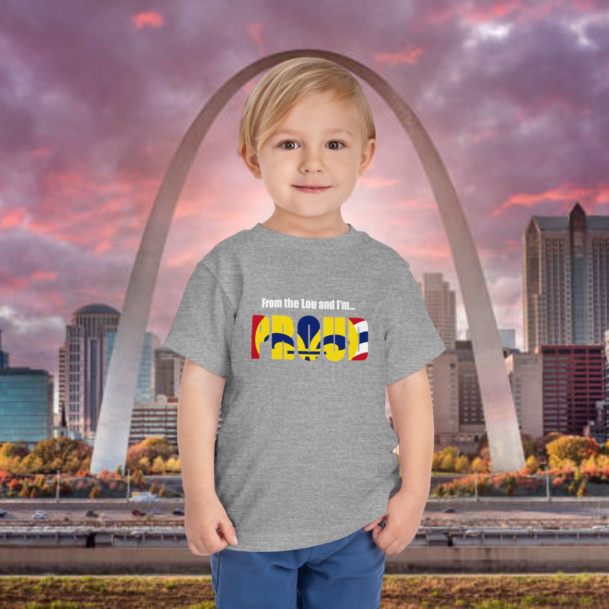 Toddler Tee — "From the Lou and I’m... Proud" St. Louis Flag Kids Shirt - 314 Originals