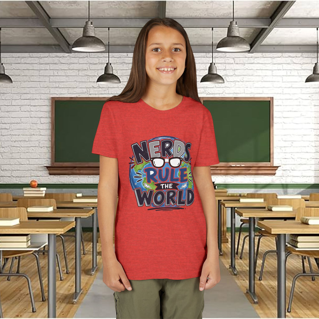 "Nerds Rule the World" Graphic Youth Girls Tee Shirt