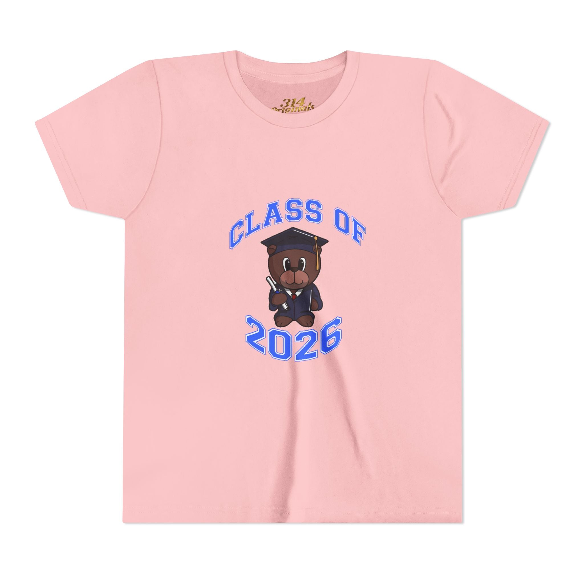Class of 2026 Kids Graduation T‑Shirt — Cute Graduate Bear Youth Tee