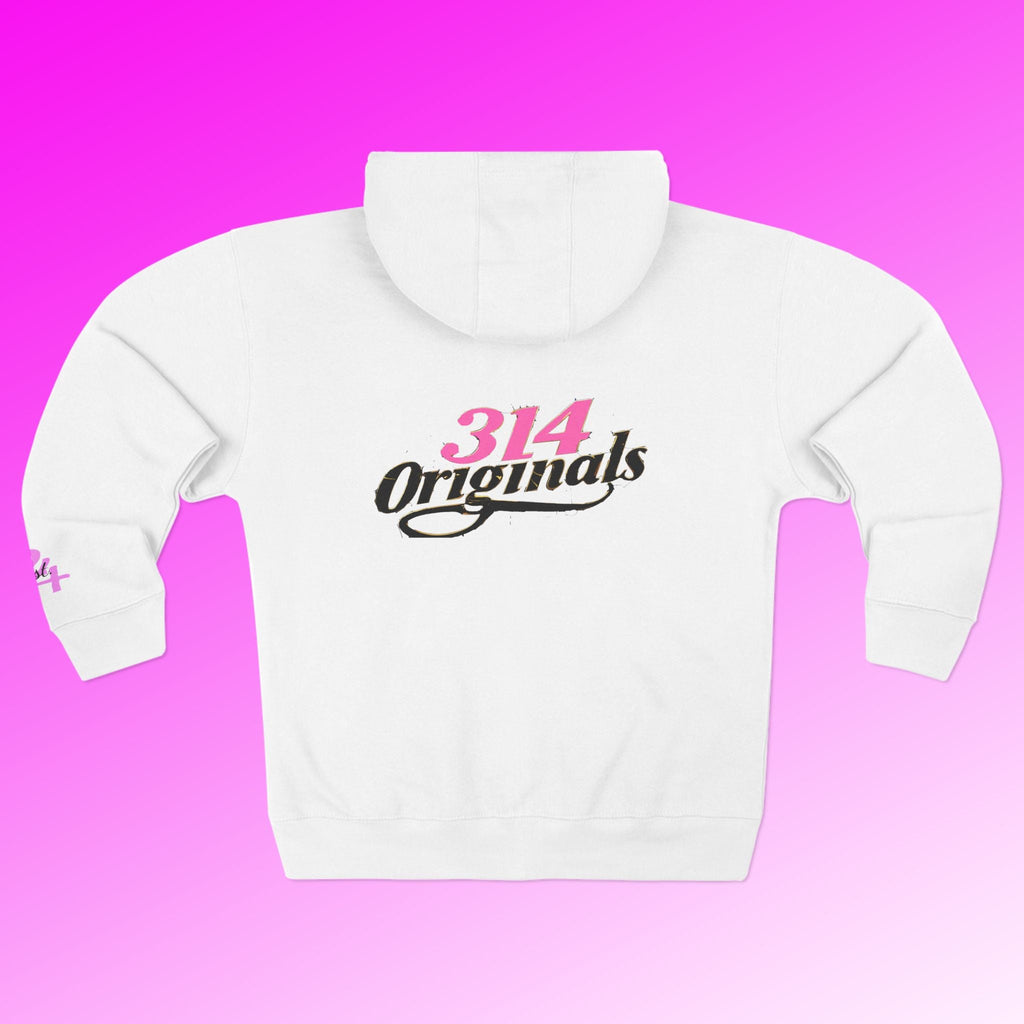 'Queen' Chest Logo Zip Hoodie — Women's Urban Streetwear Printify Hoodie  314 Originals