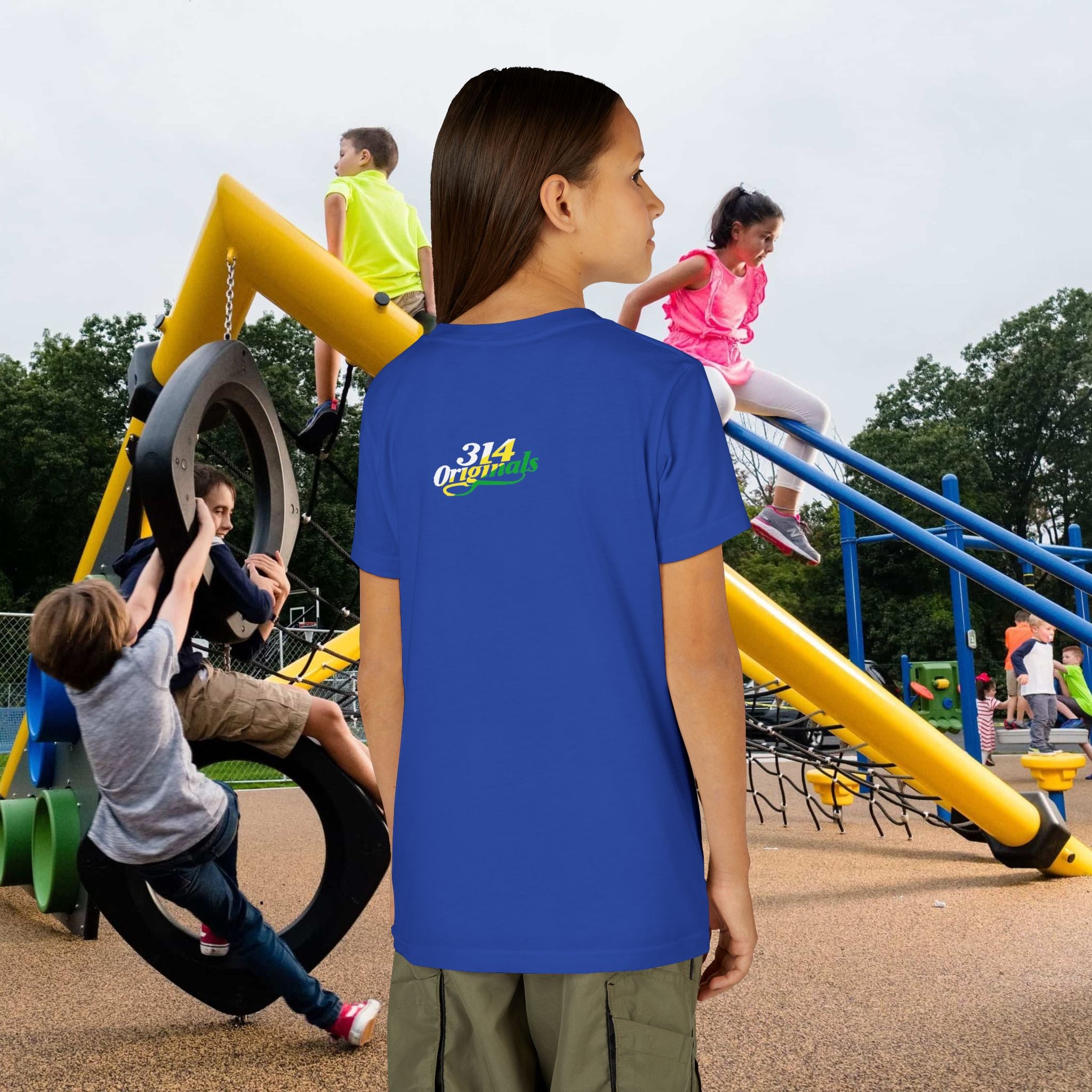 Girl's "Favorite Kid" Retro Yellow & Green Graphic T-Shirt