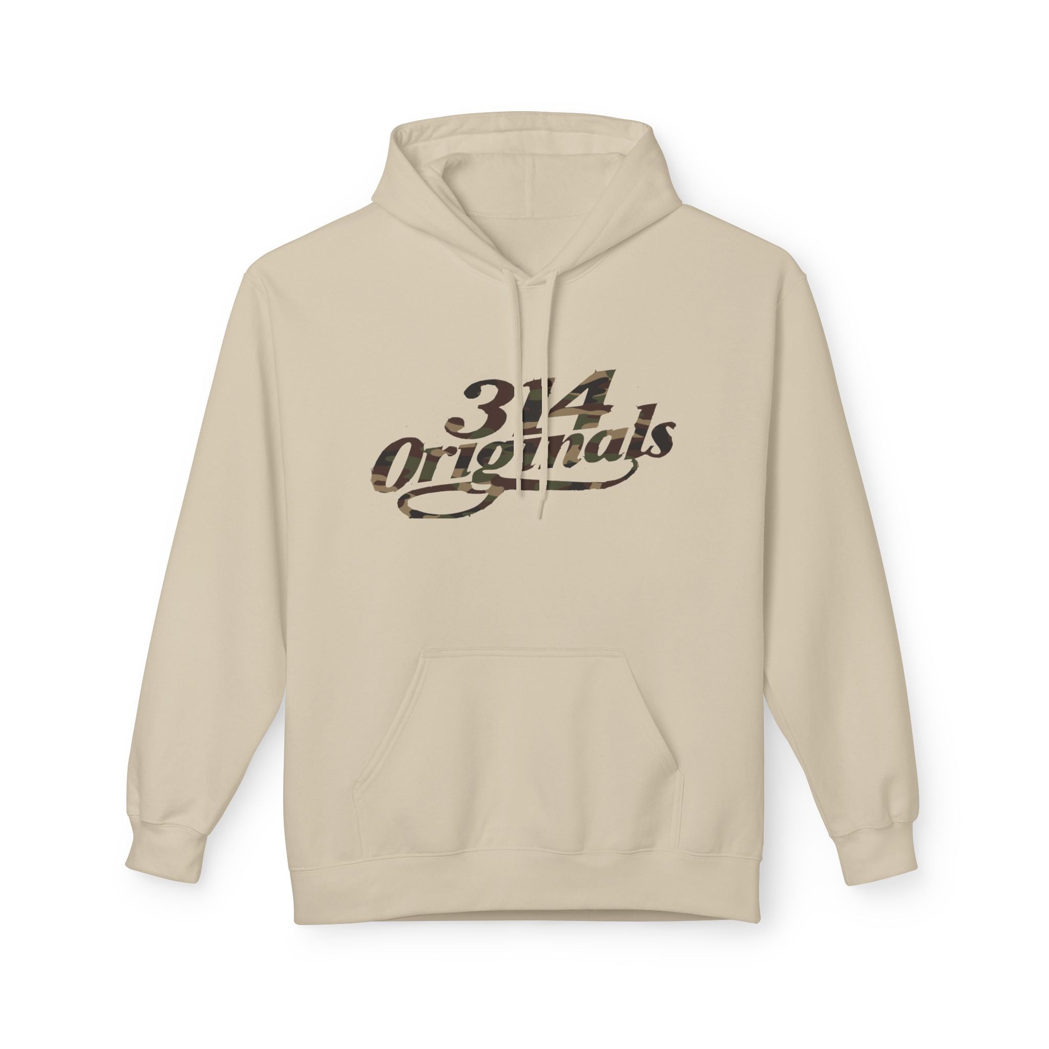 314 Originals Camo Hoodie — Retro Script Logo Pullover - 314 Originals