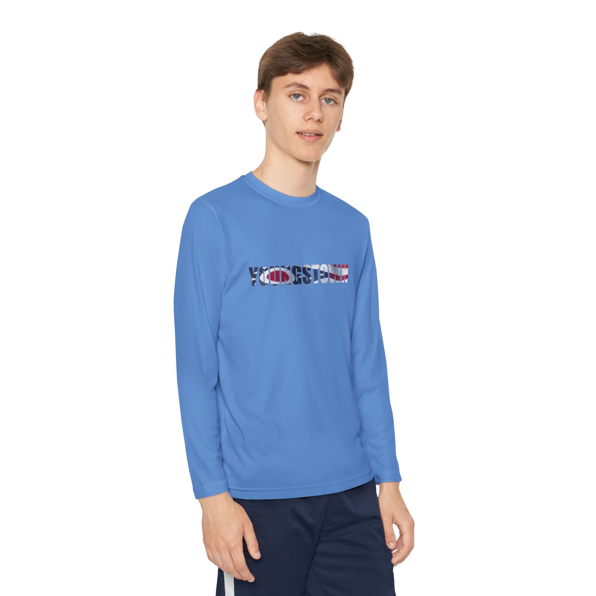 Ohio Flag Youth Long Sleeve Tee — Youngstown Text Graphic - 314 Originals