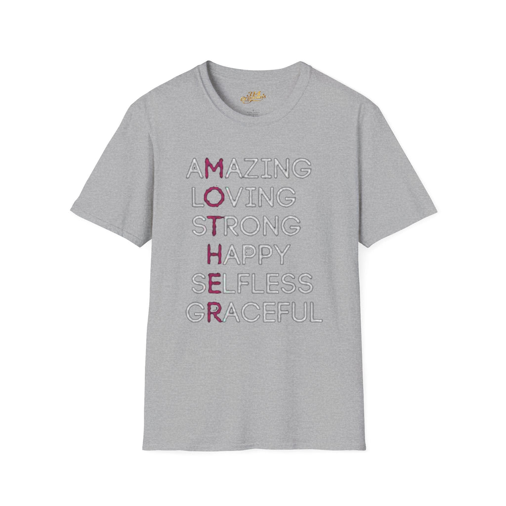 Mother Acrostic T-Shirt – Amazing Loving Strong Happy Selfless Graceful (Mother) Printify T-Shirt  314 Originals