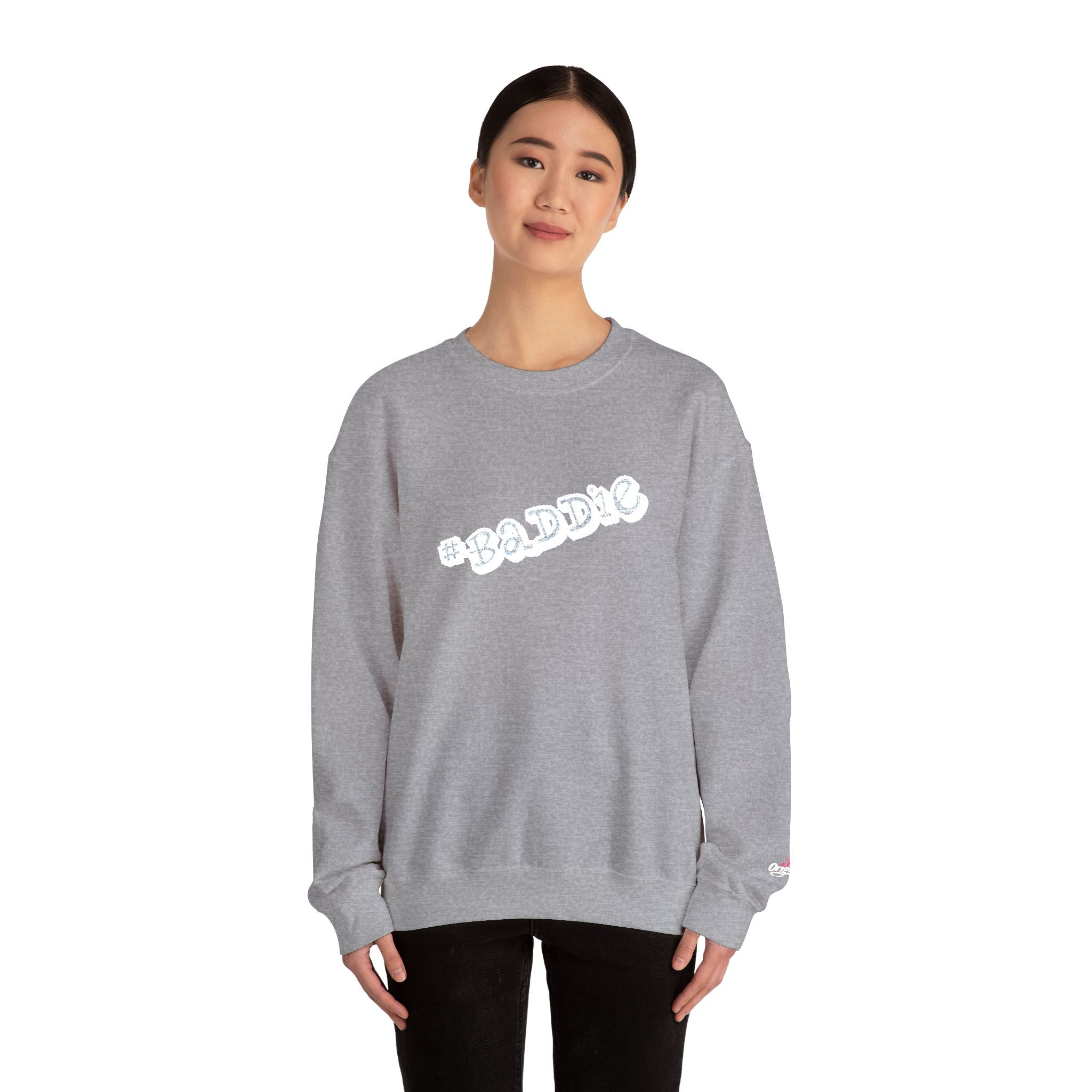 Cloud Script Crewneck Sweatshirt — White Script Logo Cozy Pullover Printify Sweatshirt  314 Originals