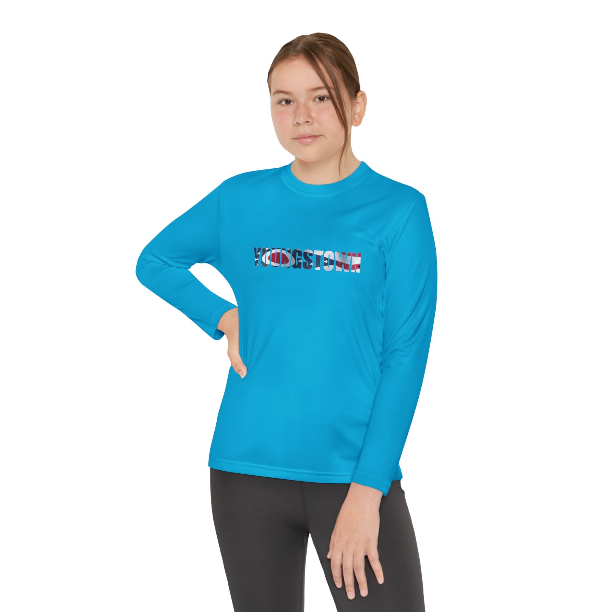 Ohio Flag Youth Long Sleeve Tee — Youngstown Text Graphic - 314 Originals