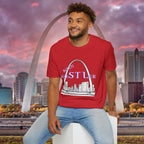 St. Louis Arch Skyline Tee — Born Hustler Front, 314 Originals Back - 314 Originals