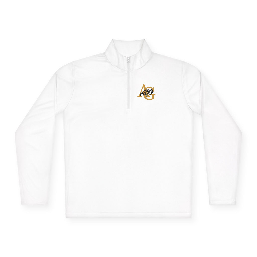 AGO Quarter-Zip Pullover — Small Gold & Black Chest Embroidery, Lightweight Casual Pullover - 314 Originals