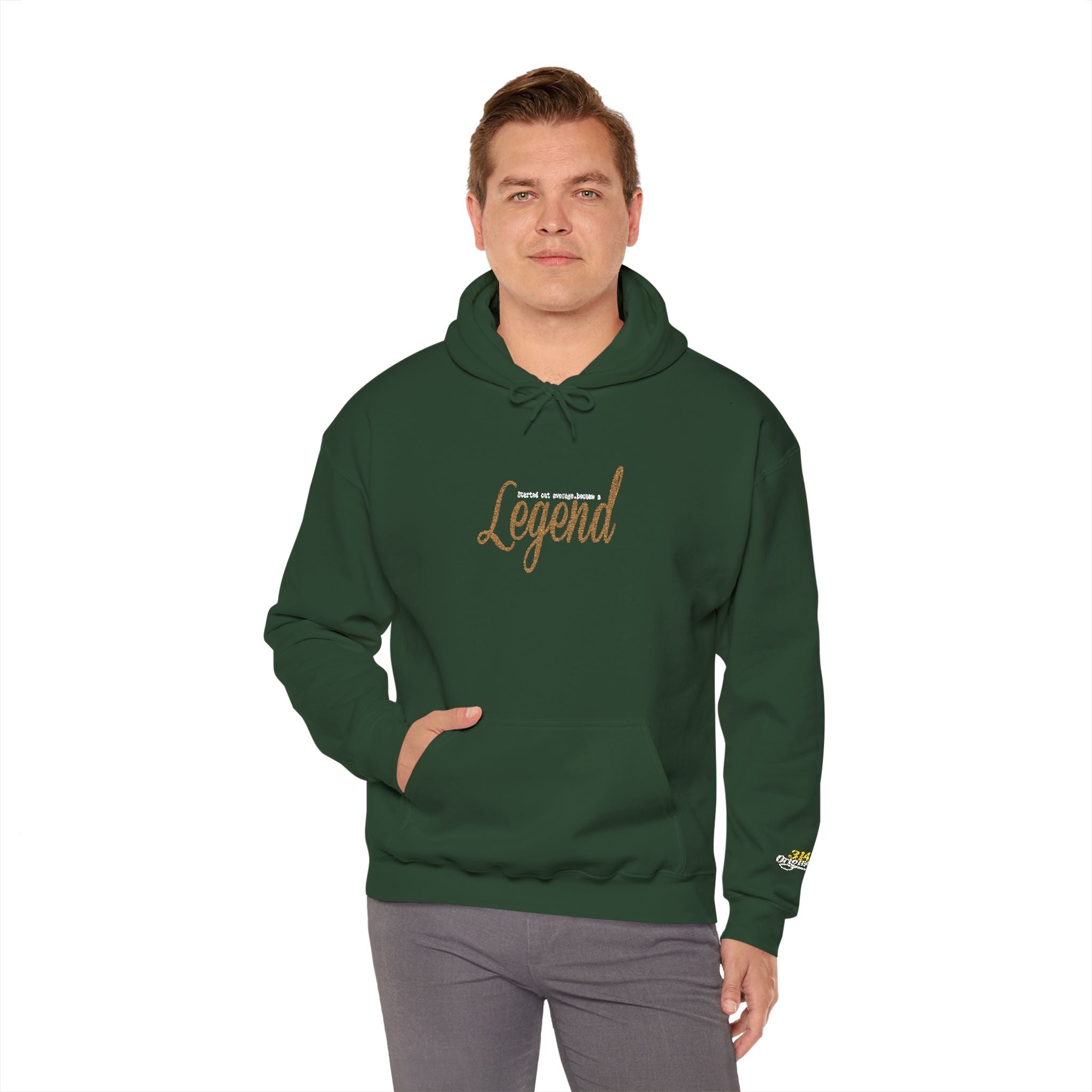 Legend Script Hoodie-Cozy Pullover with Gold Text - 314 Originals