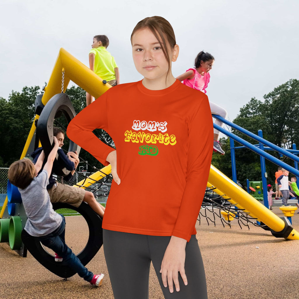 "Mom's Favorite Kid" Youth Long Sleeve Tee —  Retro Graphic