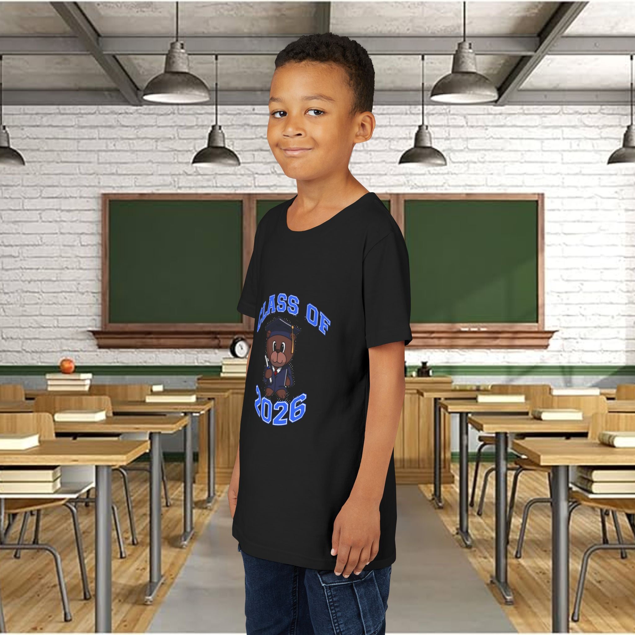 Class of 2026 Kids Graduation T‑Shirt — Cute Graduate Bear Youth Tee