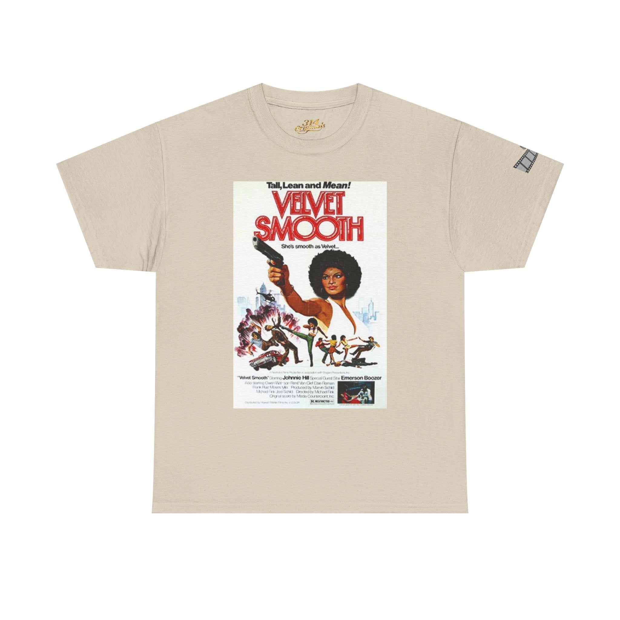 Velvet Smooth Retro Movie Poster Tee — Vintage Blaxploitation Graphic T-Shirt Printify T-Shirt  314 Originals