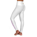 Yoga Leggings — High-Waisted White Leggings with Pink Originals Side Script - 314 Originals