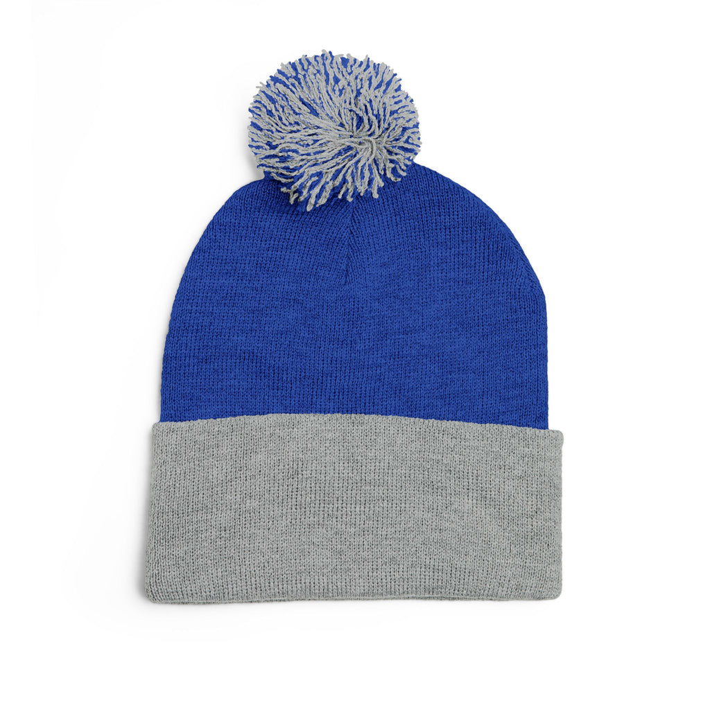 Embroidered Pom-Pom Knit Beanie – Cozy Winter Hat with Small Script Logo - 314 Originals