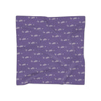 Purple and Silver Logo Scarf — Script Pattern Polyester Scarf - 314 Originals