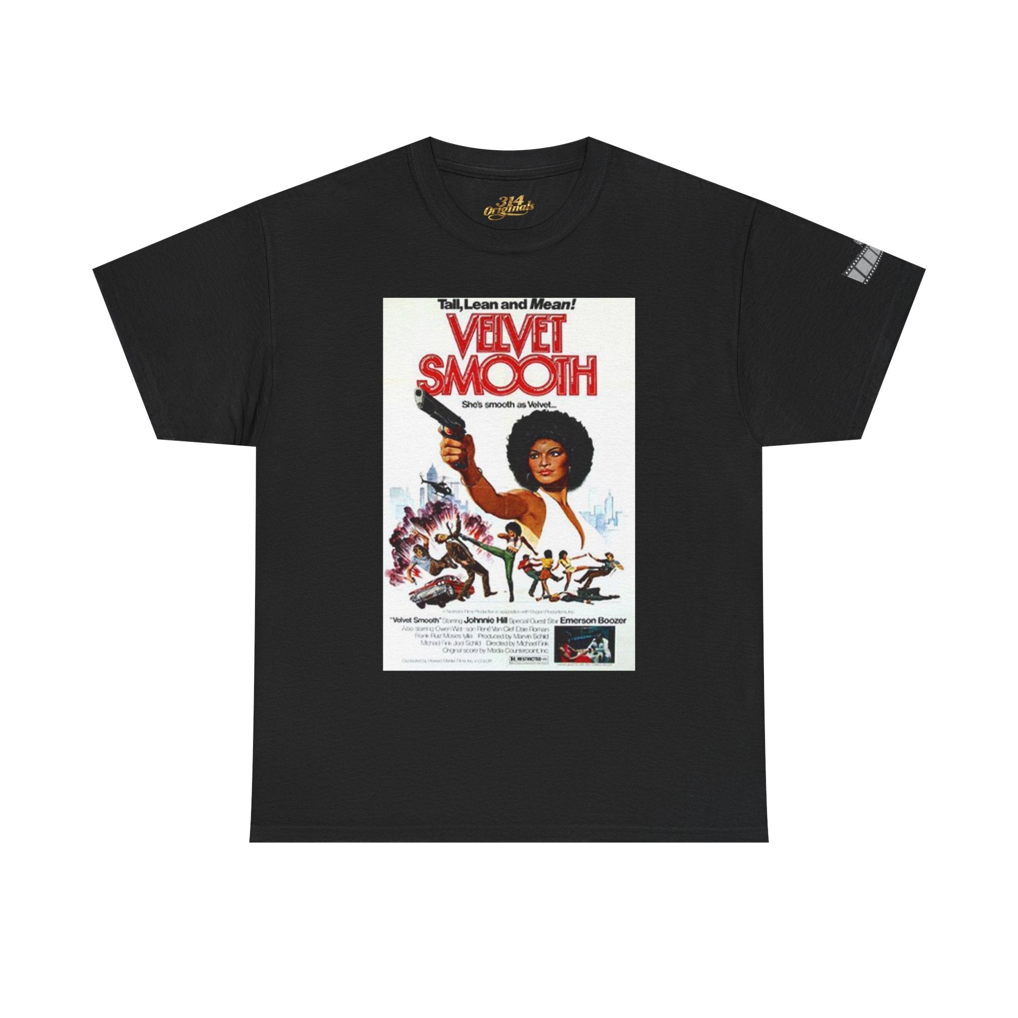 Velvet Smooth Retro Movie Poster Tee — Vintage Blaxploitation Graphic T-Shirt Printify T-Shirt  314 Originals