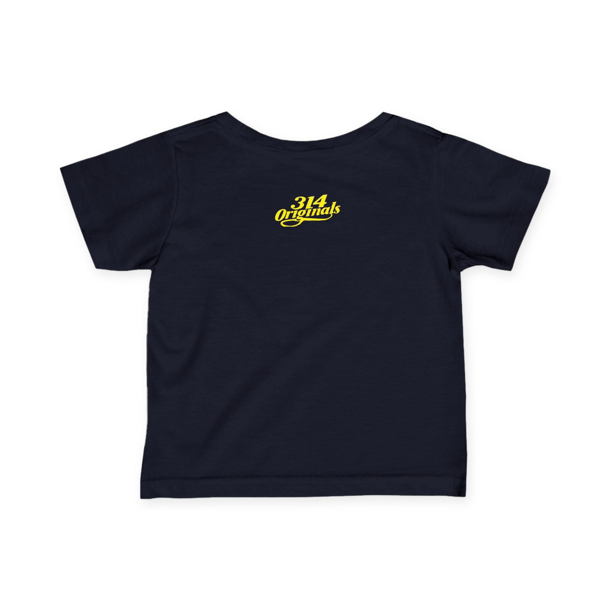 "Caution: Cuteness Overload" —  Baby T‑Shirt (Yellow Warning Sign) - 314 Originals