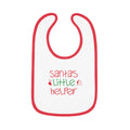 Baby Bib - "Santa's Little Helper" Christmas Holiday Bib with Red Contrast Trim Printify Kids clothes  314 Originals
