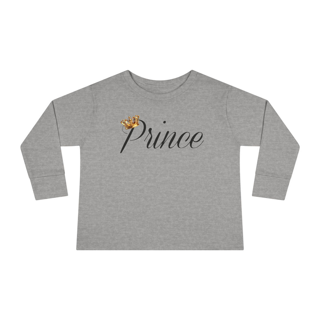 Prince Toddler Long Sleeve Tee — Gold Crown Script Printify Kids clothes  314 Originals