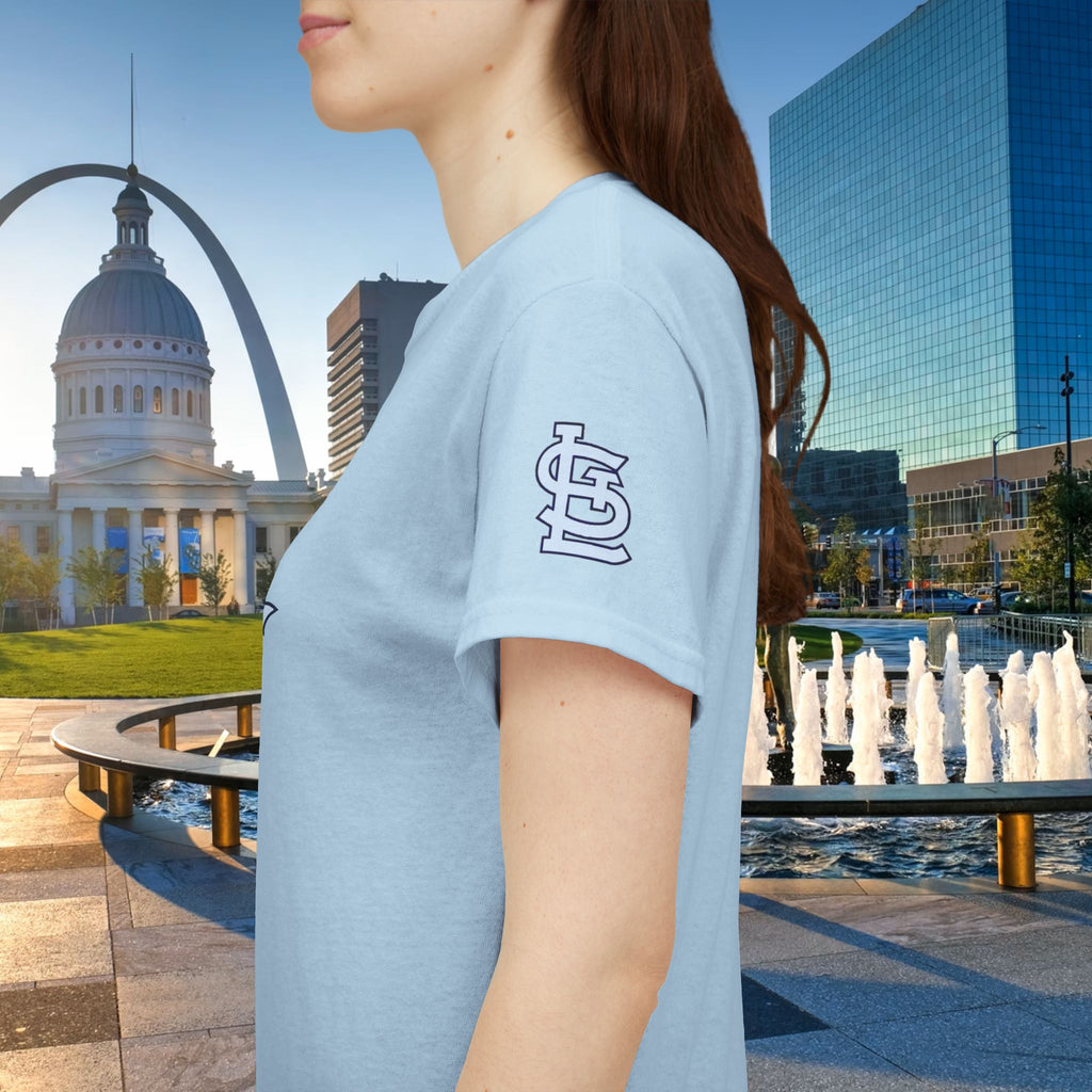 The Lou Script Light Blue Tee — Vintage Script Graphic T-Shirt - 314 Originals