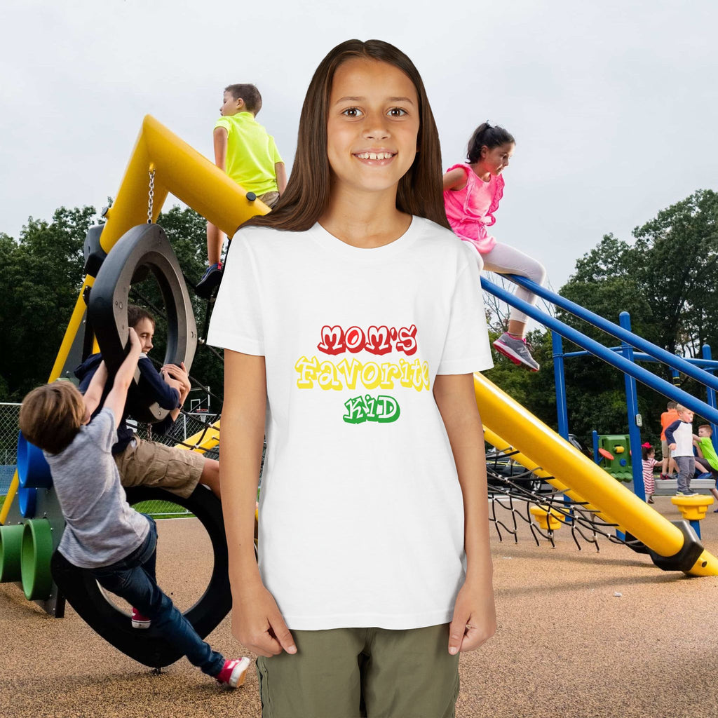 Girl's "Favorite Kid" Retro Yellow & Green Graphic T-Shirt