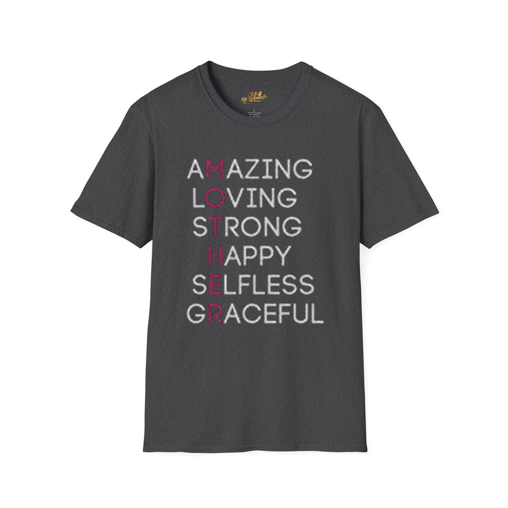 Mother Acrostic T-Shirt – Amazing Loving Strong Happy Selfless Graceful (Mother) Printify T-Shirt  314 Originals