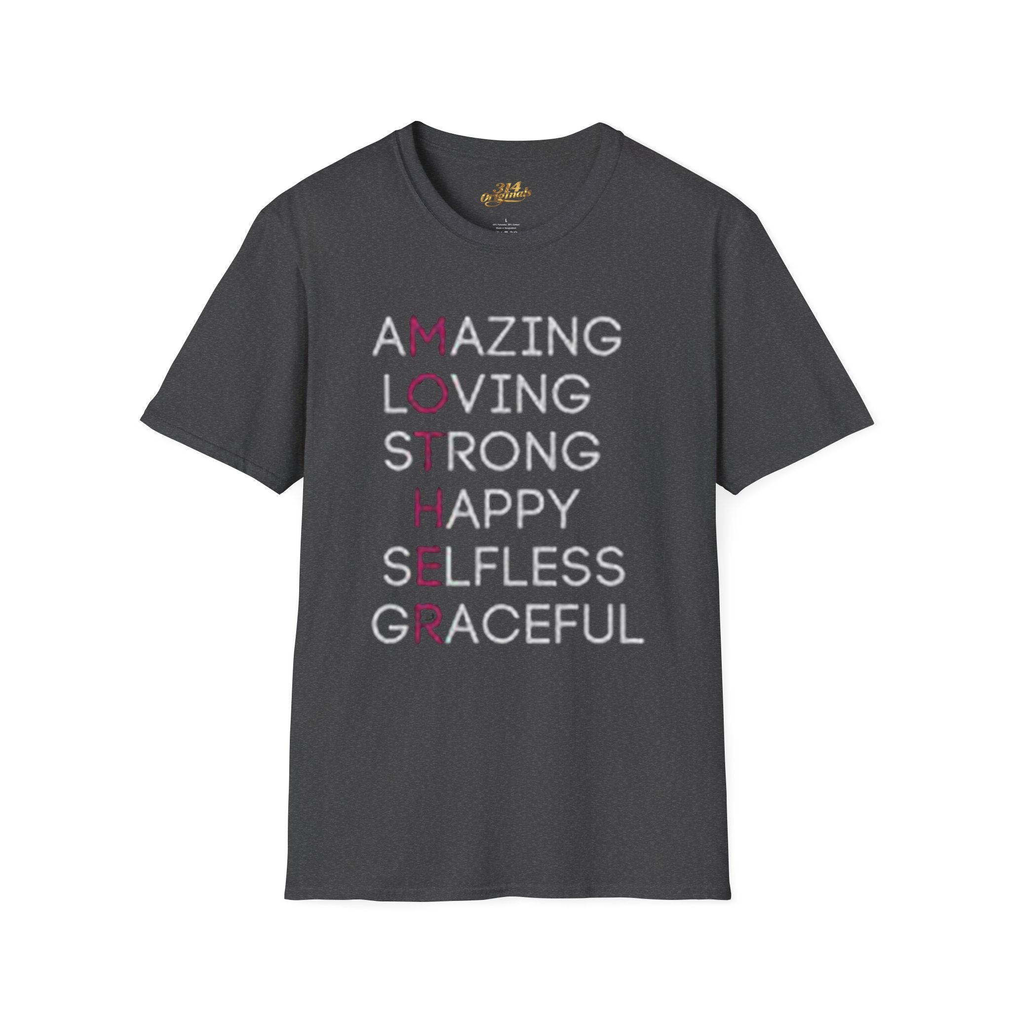 Mother Acrostic T-Shirt – Amazing Loving Strong Happy Selfless Graceful (Mother) Printify T-Shirt  314 Originals