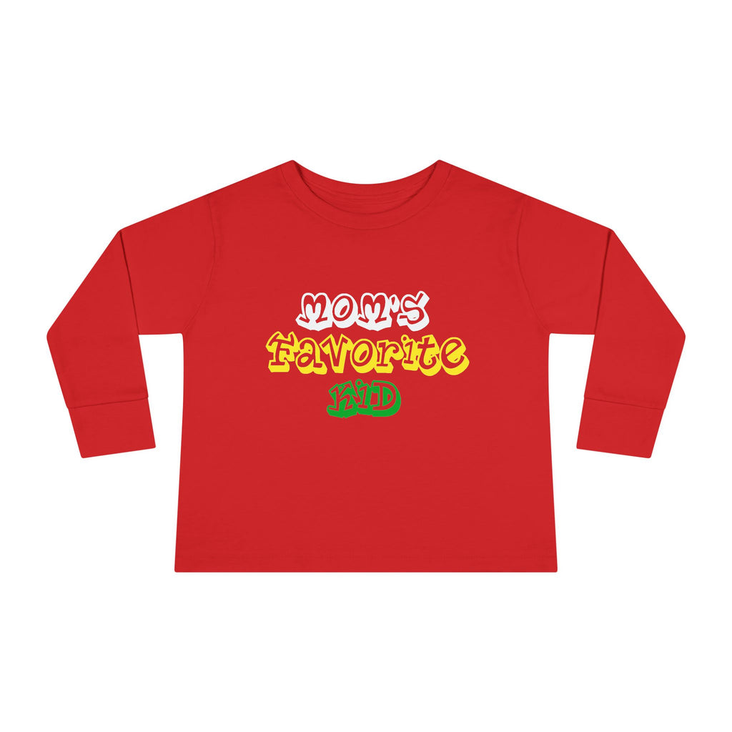 "Mom's Favorite Kid" Toddler Long Sleeve Tee — Graphic Shirt - 314 Originals