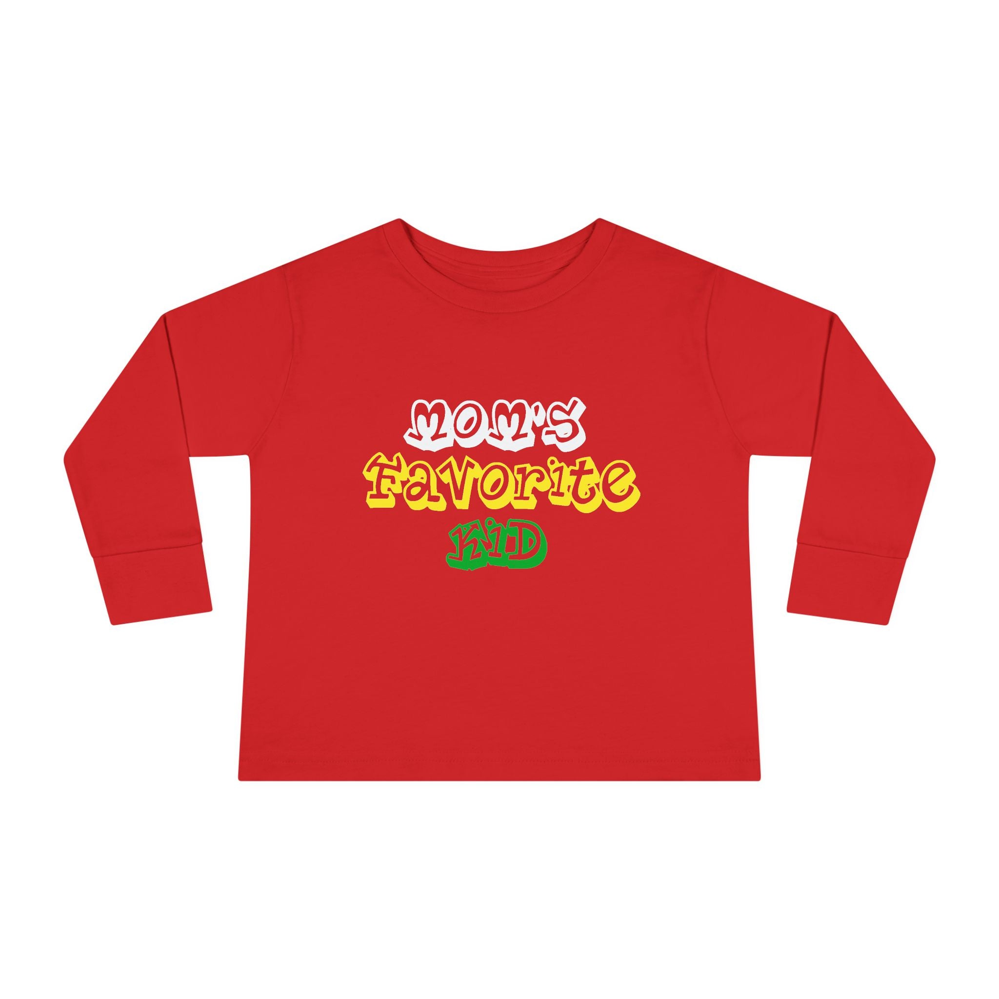 "Mom's Favorite Kid" Toddler Long Sleeve Tee — Graphic Shirt - 314 Originals