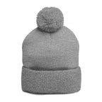 Embroidered Pom-Pom Knit Beanie – Cozy Winter Hat with Small Script Logo - 314 Originals