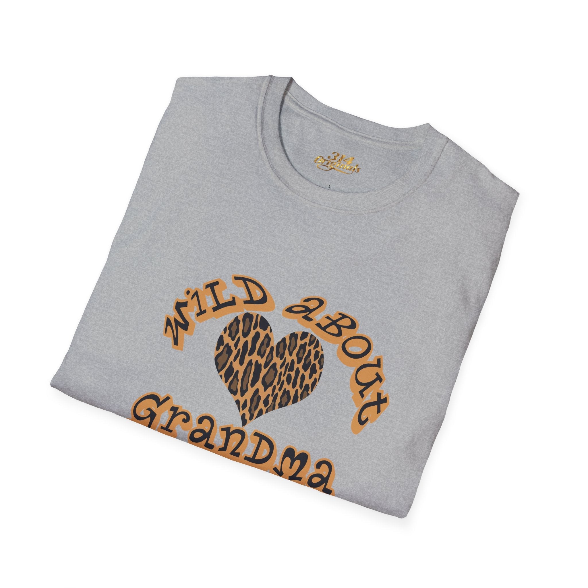 Wild About Grandma Leopard Heart T-Shirt Printify T-Shirt  314 Originals