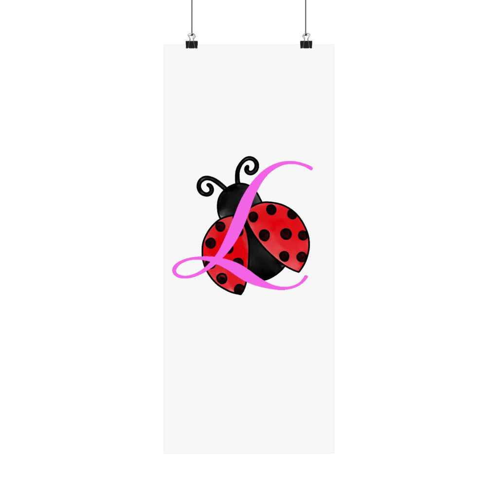 Ladybug Initial “L” Matte Poster — Cute Nursery Wall Art for Girls Printify Poster  314 Originals