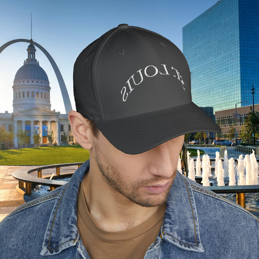 Embroidered "St. Louis" Closed-Back Structured Cap — Baseball Hat with 314 Retro Logo