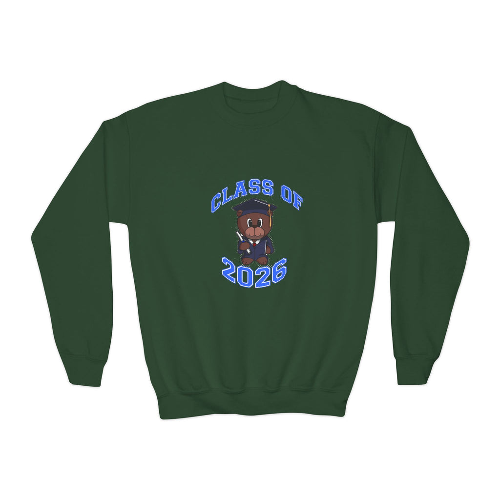 Class of 2026 Youth Crewneck Sweatshirt – Graduation Bear Design