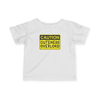 "Caution: Cuteness Overload" —  Baby T‑Shirt (Yellow Warning Sign) - 314 Originals
