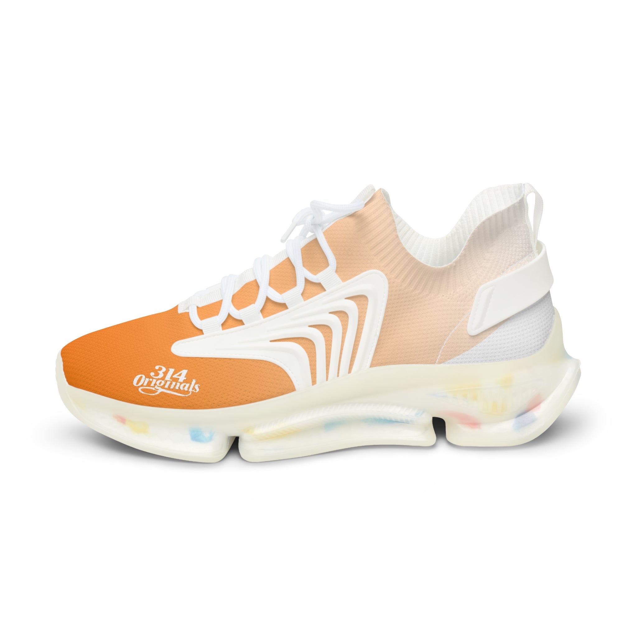 Men's Orange Crush Mesh Sneakers — Lightweight Athletic Shoes