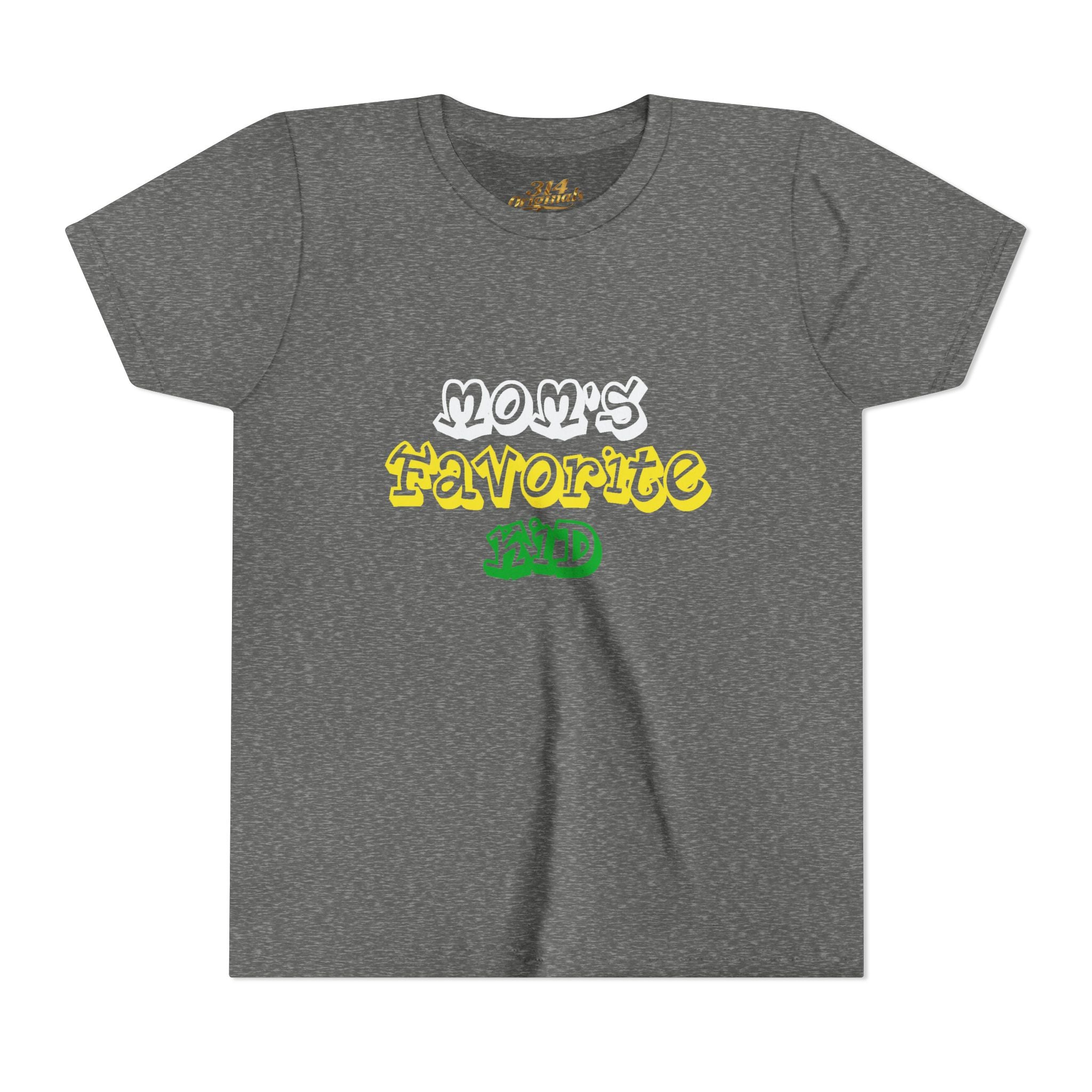 Girl's "Favorite Kid" Retro Yellow & Green Graphic T-Shirt