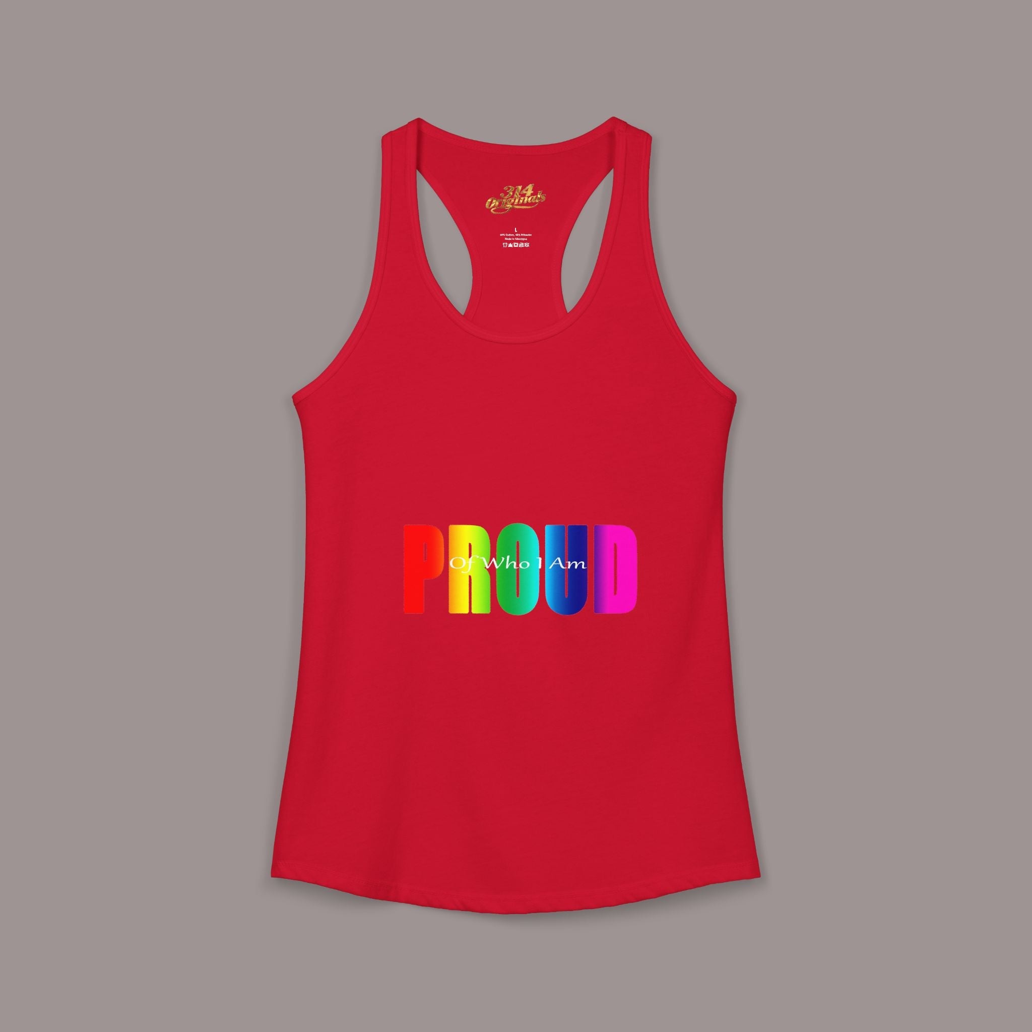 'PROUD' Women's Ideal Racerback Tank Printify Tank Top  314 Originals