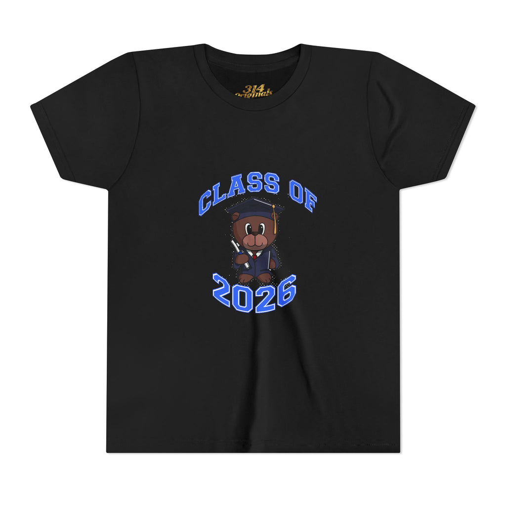 Class of 2026 Kids Graduation T‑Shirt — Cute Graduate Bear Youth Tee